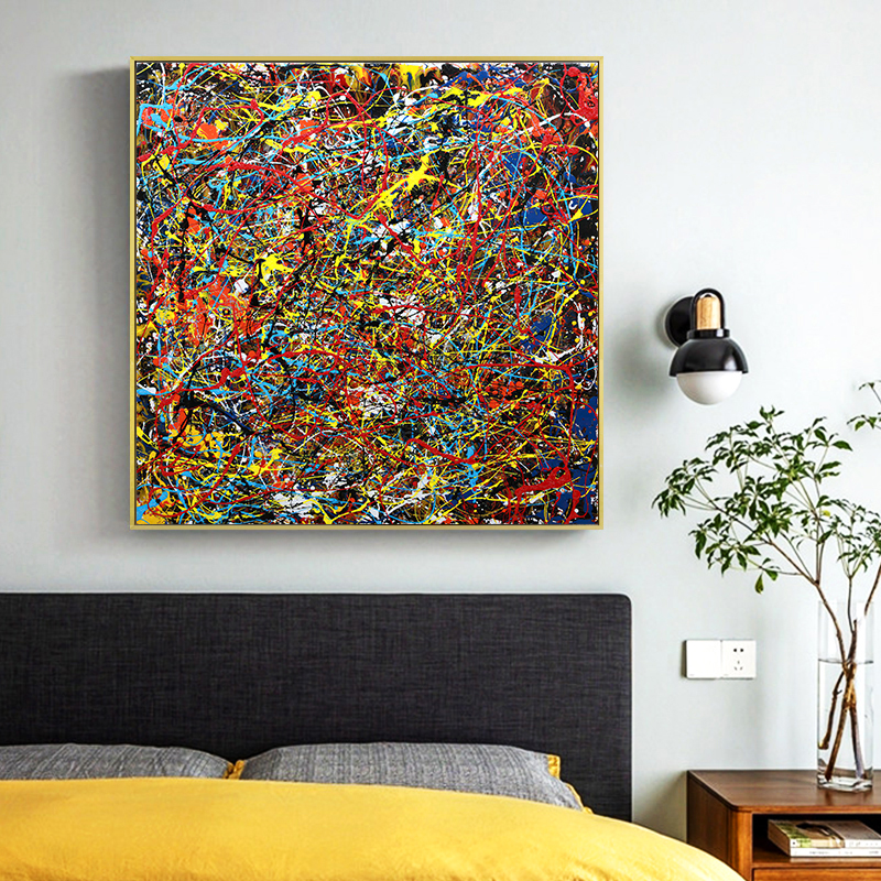 Abstract Colorful Lines Graffiti Canvas Painting For Home