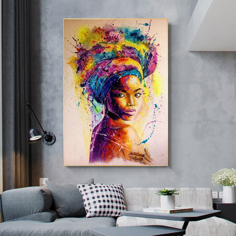 African Black Woman Paint By Number Kit On Canvas