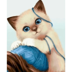 Chenistory Cat DIY Paint By Numbers, Cute Cat With Wool