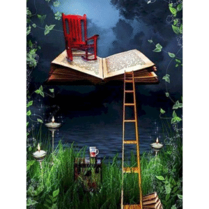 Acrylic Paint By Numbers Set Oil Painting, Dark Night With Book