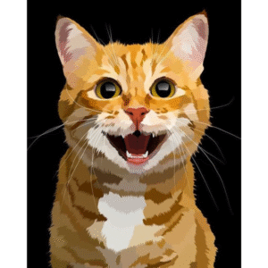 Cute Yellow Cat DIY Painting By Number, Animals Canvas Art