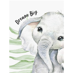 Painting By Numbers Animal Oil Paint Kit, Cute Baby Elephant